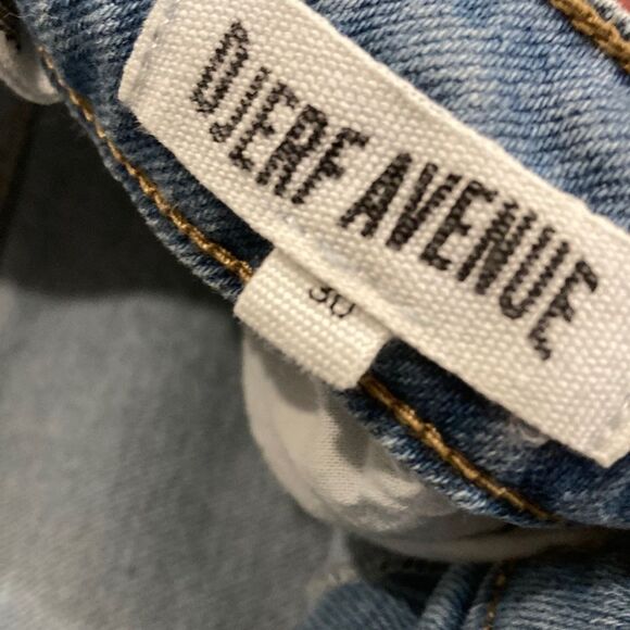 DJERF Straight Jeans Mid-Wash Blue High Rise Relaxed Fit Stretch Denim Size 30 - Picture 7 of 13